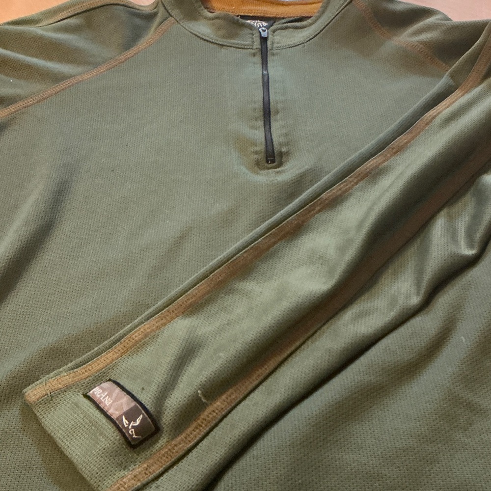 Prana Green Quarter-Zip Sweatshirt